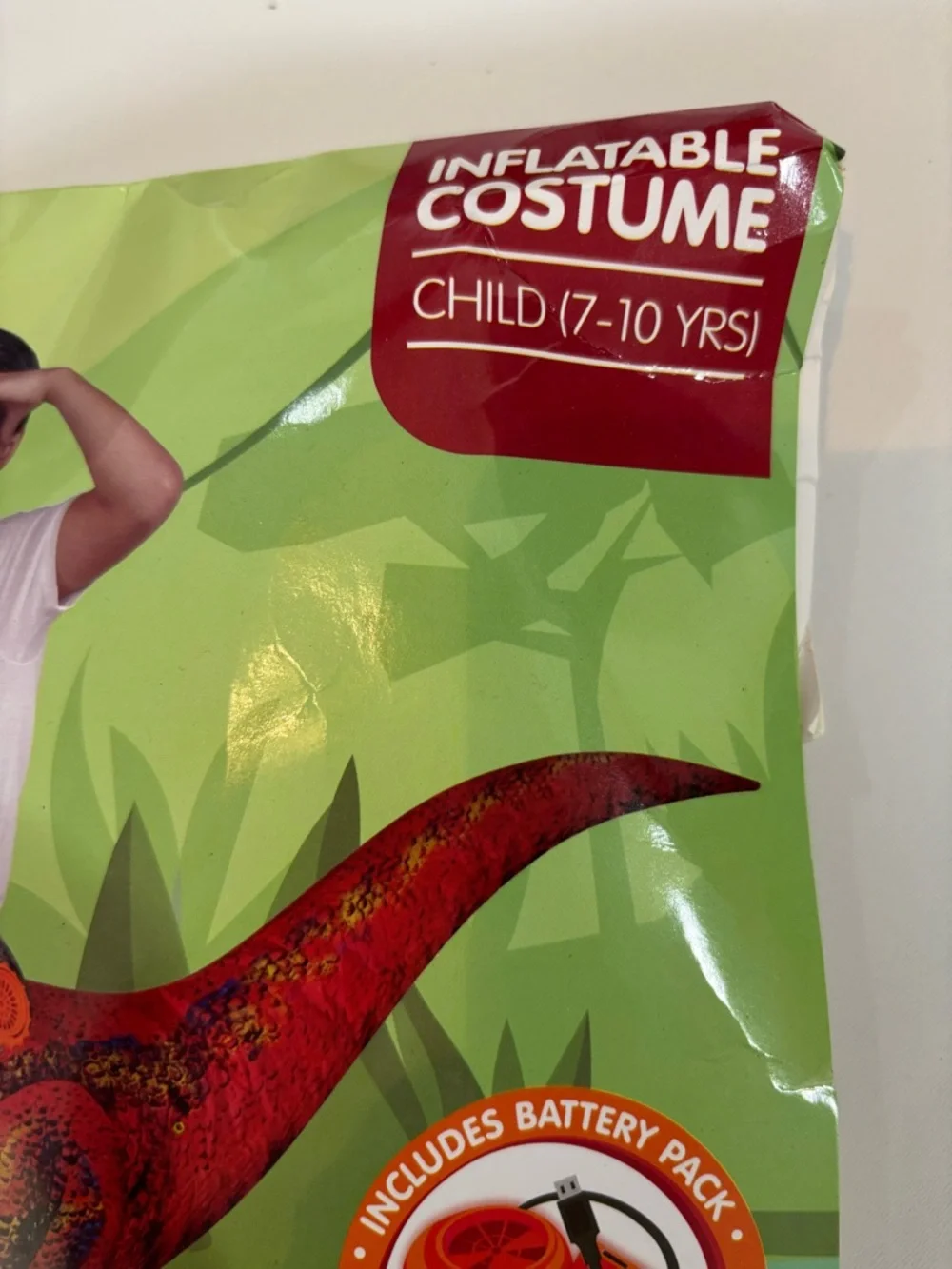 Spooktacular Creations Kids Inflatable Raptor Ride On Costume LED Eyes 7-10